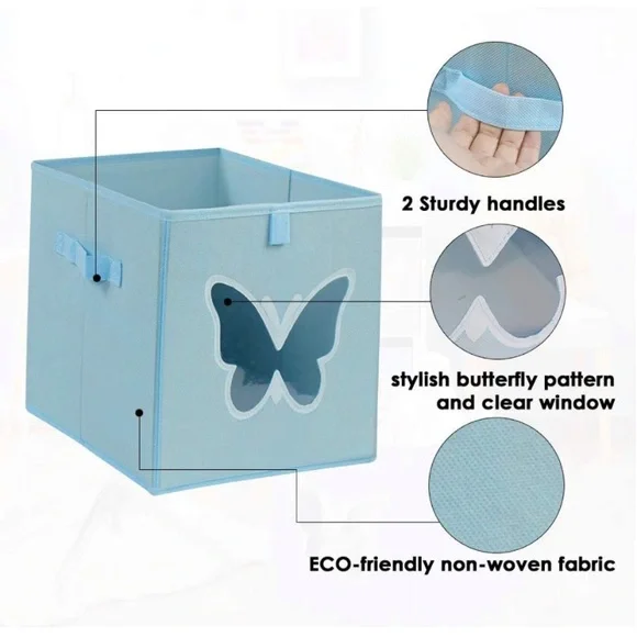 Set 4 Cube Storage Bins Organizer Container,12x12 Foldable Plastic Storage